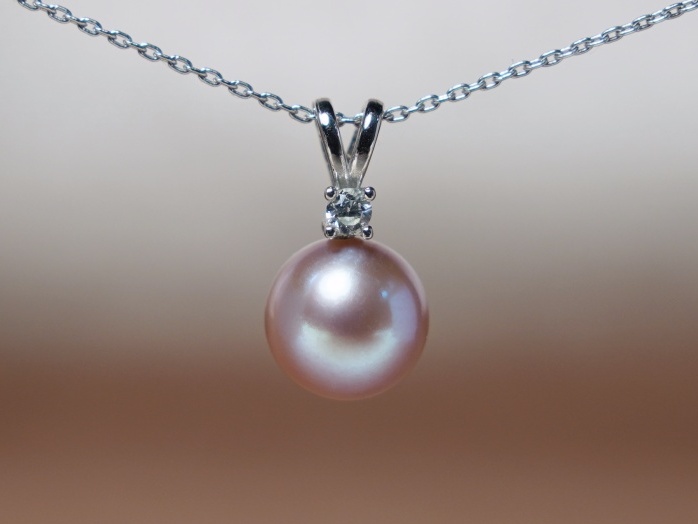 Elegáns ezüst medál AAA gyönggyel és 2,3 mm cirkóniával – BC025SP-L